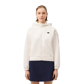 Lacoste Women's SPORT Removable Sport Hoodie, Flour, 10