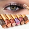 6 Colors Dual 3-Color Gradient Eyeshadow Stick,Metallic Cream Eye Shadow