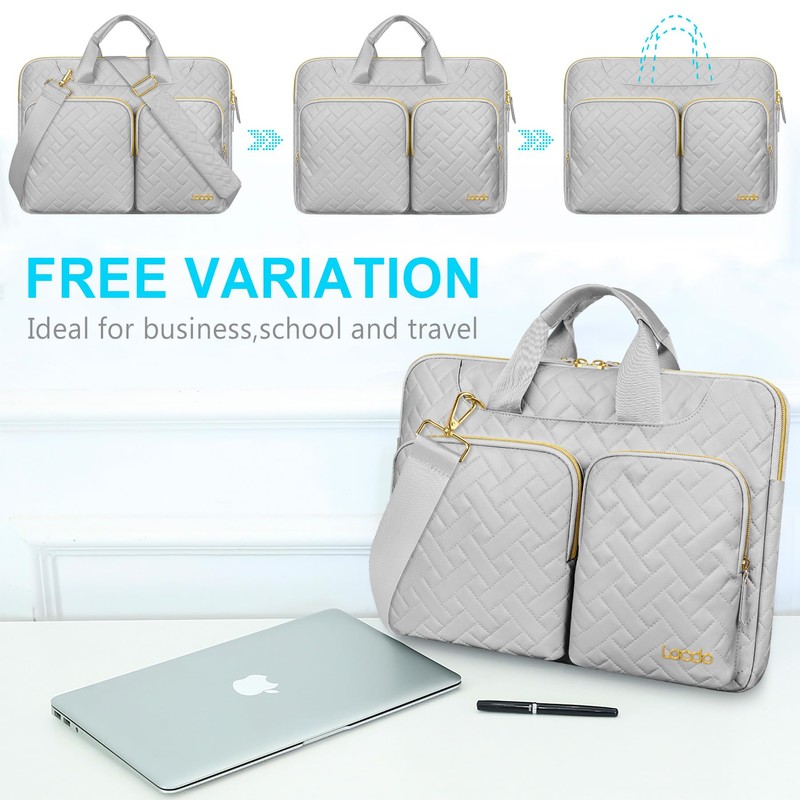 Lacdo 360° Protective Laptop Shoulder Bag, 16 inch Laptop Bag