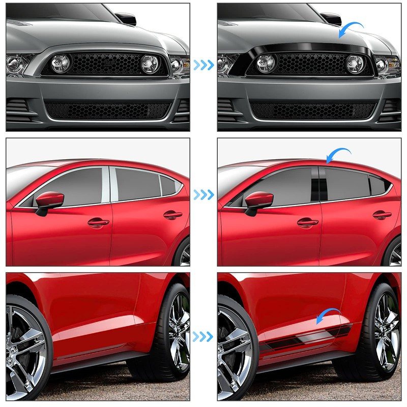 GRTHTATI 4IN X 30FT Gloss Black Vinyl Wrap for Chrome