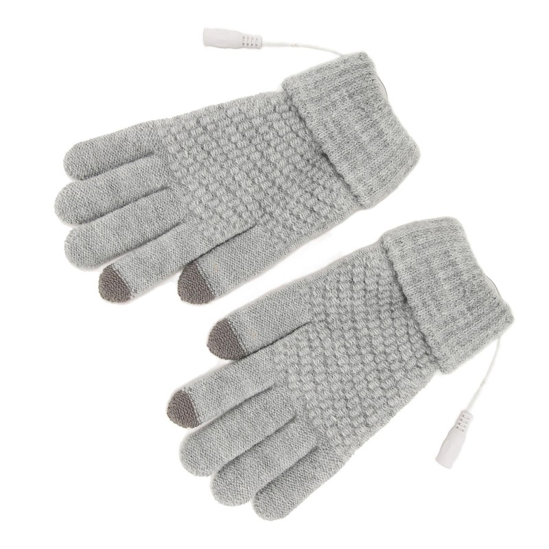 USB Heated Gloves Thicken Detachable Electronic Warming Knitted Gloves for