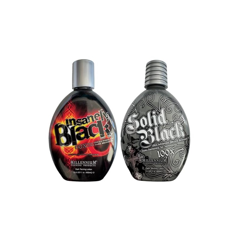 Millenium Insanely Black y Solid Black Loción bronceadora para cámara