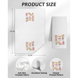 FGFK Coquette Pink Bow Baking Kitchen Towels, Gifts for Bakers Dish Tea Towels for Kitchen Decor, Baking Lover Gifts for Women Decorative Hand Towels, 16x24 Inch