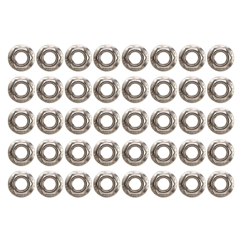 40pcs M10x1.25mm Hxagonal Flange Nuts Stainless Steel Rust Resistant Fine