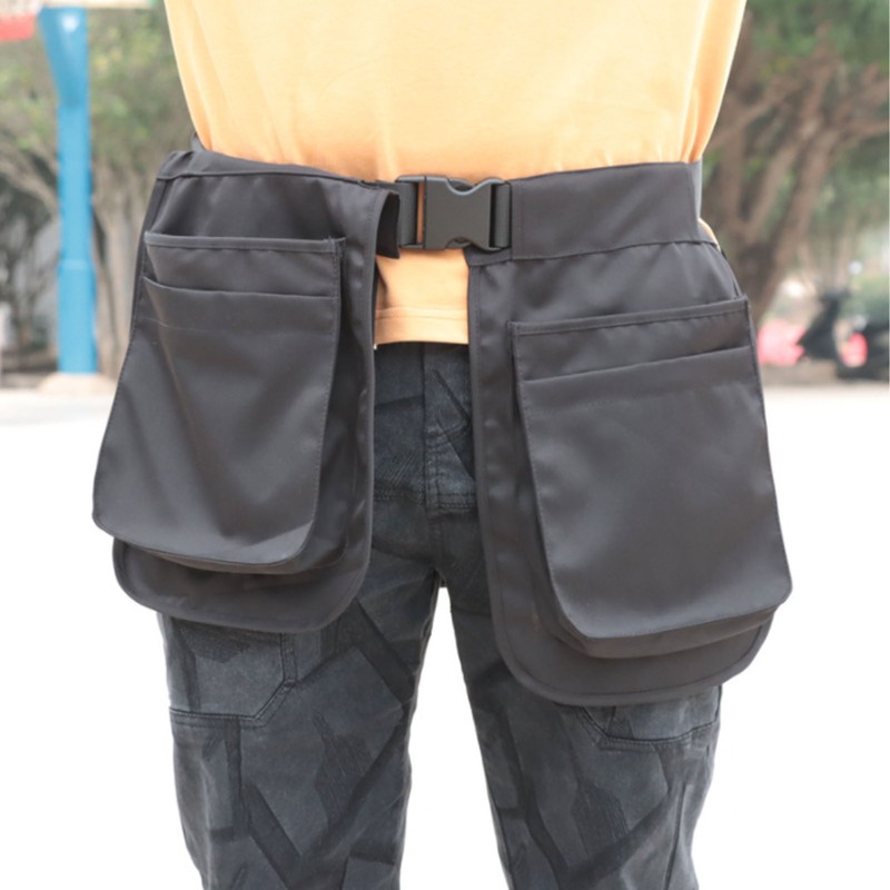 Apron Waist Cover with Plastic Buckle Multiple Pockets Server Aprons
