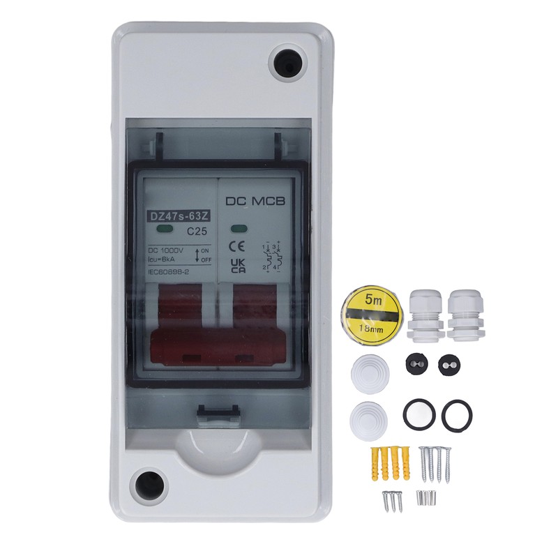 2P Photovoltaic System DC Miniature Circuit Breaker Solar IP65 Waterproof