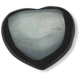 Steinfixx® - Gemstone Heart I Healing Stone I Lucky Stone I Chakra Stone I Pocket Stone | Massage Stone | Gift for Loved Ones (Hematite)