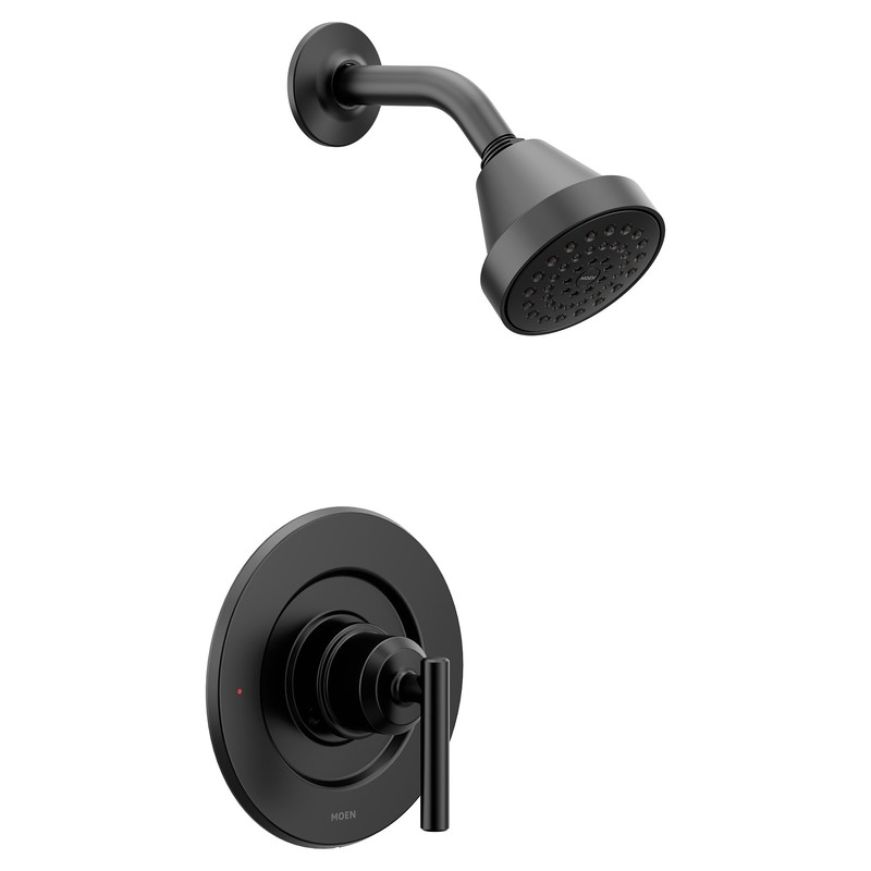 Moen Gibson Matte Black Eco-Performance Modern Shower Trim Featuring Bathroom