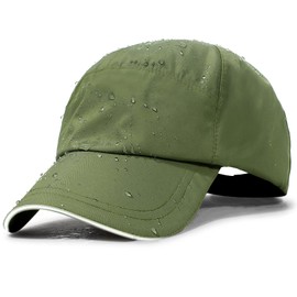 Mens Waterproof Baseball Cap Womens Rain Hat Foldable Outdoor Running Sun Fishing hat Green