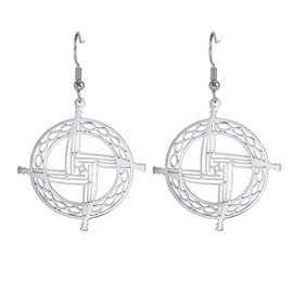 Celtic St Brigid Cross Saint Bridget Earrings Irish Cross Earrings Amulets Christian Pagan Religious Jewellery Women Men Gifts, Stainless Steel