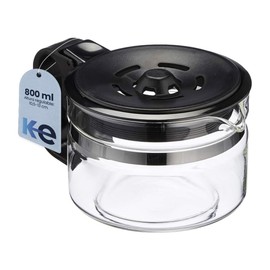 Anakel Home Universal Drip Coffee Jug - Fits American or Electric Coffee Maker, 800 ml, Glass, Drip Lid, Height Adjustable 10.5-13 cm