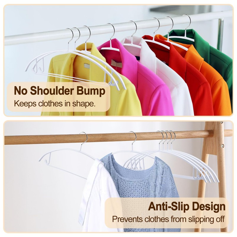 Enjamyo 18 Pack Clothes Hangers, PVC Coating Sweater Hangers, 16.5