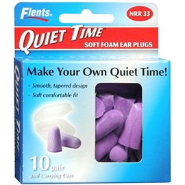 Flents Quiet Time Soft Foam Ear Plugs with Carrying Case 10 Pairs (Pack of 3)