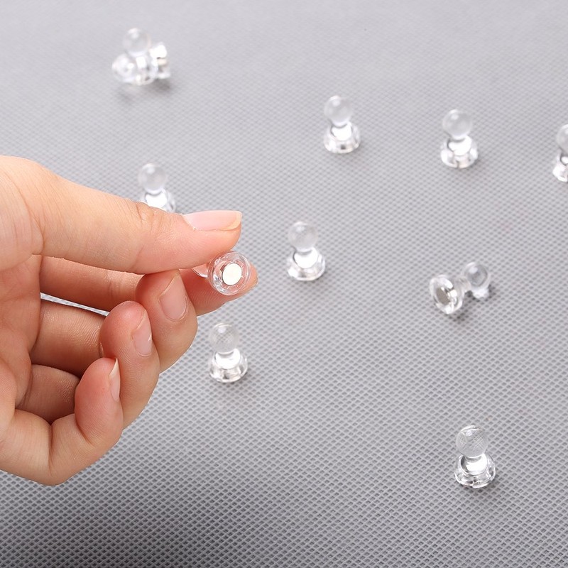 Super Strong Whiteboard Magnetic Map Pins, Cosego, 50 Pieces Clear
