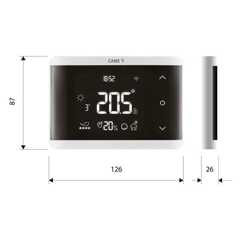 CAME TH/750 WH WLAN, 845AA-0140, Smart Room Thermostat Underfloor Heating
