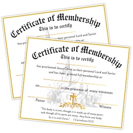 Church Membership Certificates for New Members, 25 Pcs Gold Foil Recognition Certificate, Certificates of Membership Gifts for New Church Members, Christian Religious Favors & Supplies -16