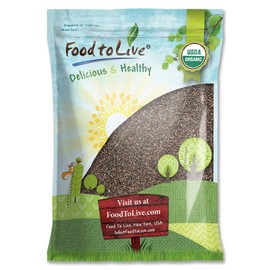 Food to Live - Organic Black Chia Seeds, 10 Pounds Non-GMO, Whole, Sproutable, Vegan, Kosher, Keto, Sirtfood, Bulk. Rich in Essential Fatty Acids, Fiber, Protein.