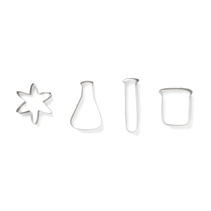 Fox Run Science Cookie Cutter Set, Chemistry Lab Cookie Cutters,