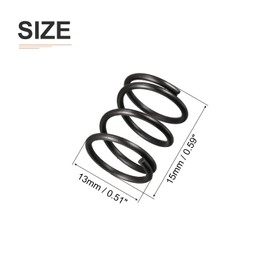 DTGN 1.2x13x15mm(DxODxL) Compression Spring - 10Pack - Good for Machinery - Spring Steel Extension Spring - Black