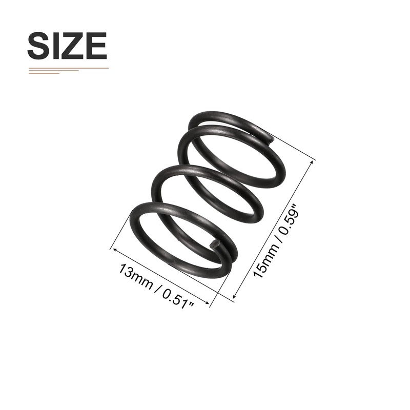 DTGN 1.2x13x15mm(DxODxL) Compression Spring - 10Pack - Good for Machinery