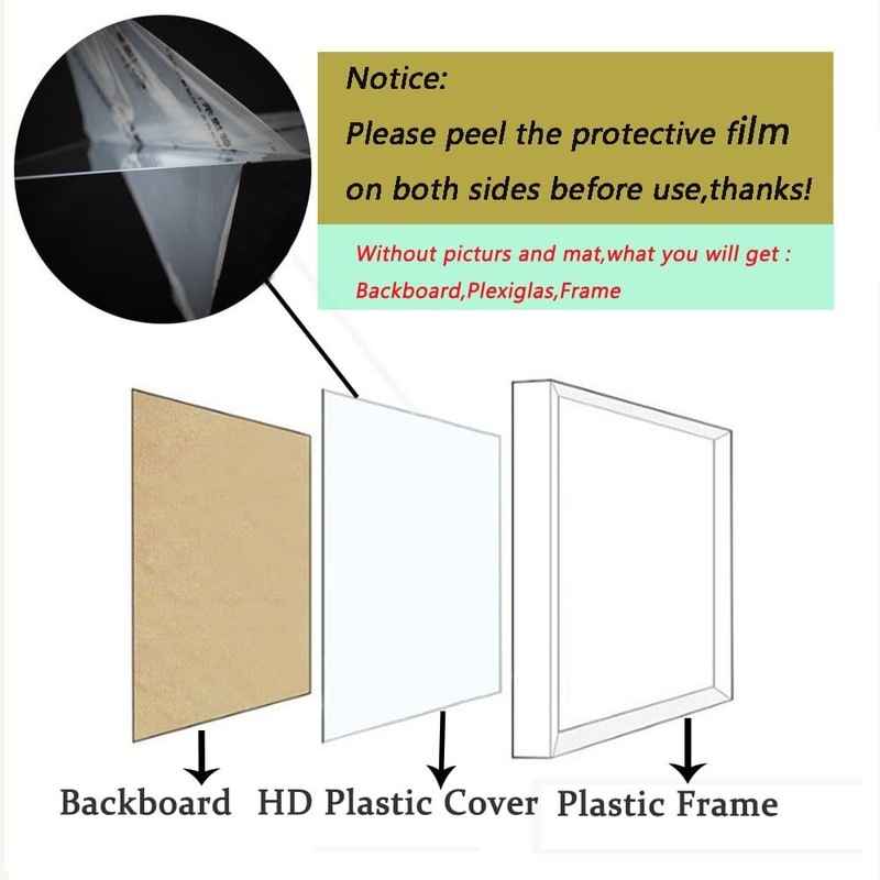 Moopkey A4 Picture Frame Award Frame- 8.3x11.7Inch Gold Display Frame,Horizontal