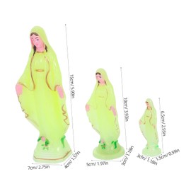 iplusmile 3pcs Glow Dark Our Lady of Grace Sculpture for Inspirational Christian Decor Collectible Religious Statues