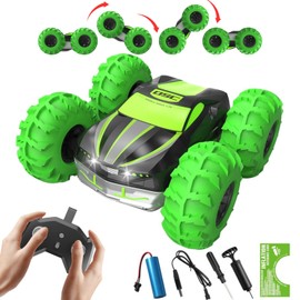 7JI Double-sided Driving Remote Control Car Bouncing RC Toy, Four Wheel Drive, 360° Rotation, Shockproof, For Kids, Boys, Elementary Schoolers, Middle School Students, Funny, Birthday, Christmas, New
