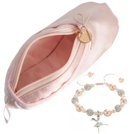 CXYANG - Bolsa de maquillaje para zapatos de ballet rosa, regalos para niñas y mujeres, bolsa de bailarina para bailarina (pulsera A), Pulsera a, Small