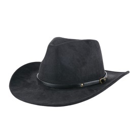 Western Cowboy Hat for Men Women Classic Western Felt Fedora Hats Wide Brim, Perfect for Cowboy Hat Costume and Outdoor Activities(Black)