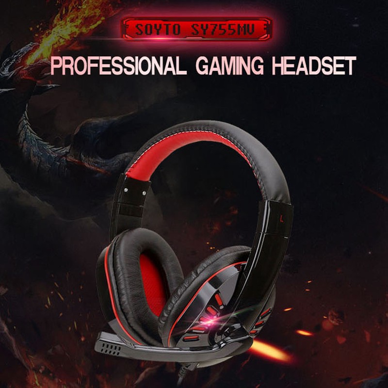 SY755MV Luminous Game Headphone Over-ear Gaming Headset with Microphone PC