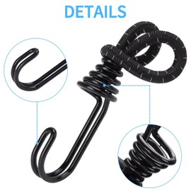 Bungee Cords With Hooks Elastic Heavy Duty Bungee Metal Shock Cord Hooks Bungee Elastic Cord For Securing Camping Tarps Luggage Tents Bikes garden tidying 10pcs