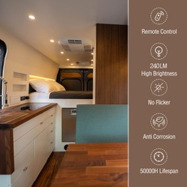 ALOVECO LED RV Ceiling Interior Lights, 12V LED Lights for RV 2700-6000K 12V Recessed Lights Remote Control Dimmable Waterproof Camper Interior Lighting for Boat Motorhome Yacht 6 Packs