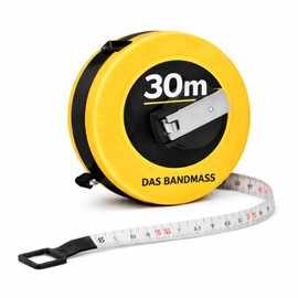 XXL Metro a nastro con capsula 30 metri con supporto - robusto nastro metrico & bandmass per misurazioni precise con fermo - nastro metrico avvolgibile & massband con sistema di avvolgimento (30 metri