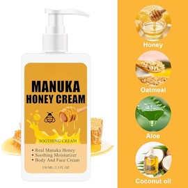 Grospe Crema De Miel De Manuka, Crema Reafirmante De Miel, Loción Corporal E Hidratante Facial, Cuidado De La Piel Para Piel Seca, Arrugada Y Dañada P