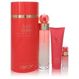 UD_Perry Ellis 360 Coral by Perry Ellis Gift Set -- 3.4 oz Eau de Parfum Spray + .25 oz Mini EDP Spray + 3 oz Shower Gel for Wom
