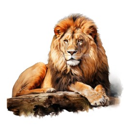 GRAZDesign Wall Sticker Lying Lion Safari Animals Wall Sticker Wild Animals Wall Sticker for Living Room, Bedroom, Children's Room - 55 x 50 cm