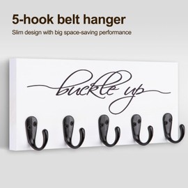 UGZOO Tie Rack and Belt Organizer for Closet, Wall Mount Belt Hanger and Tie Organizer for Stores and Displays Mens Accessories for Easy Selection and Space Saving Efficiency(11.4" x 4.7") (White)