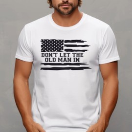 SEC Apparel Don't Let The Old Man in Iron On Decals Transfers Applique Letters for t Shirts Fabric Clothing