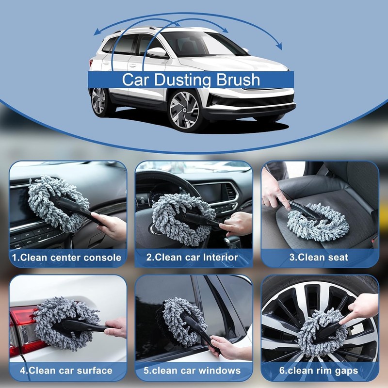 Viewsun Windshield Cleaner Tool, 15Pcs Car Interior Cleaning Kit, Detailing