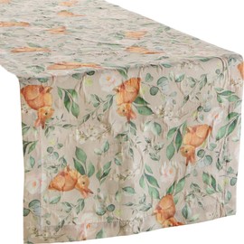 Erwin Müller Table Runner Non-Iron Beige Green Size 50 x 150 cm
