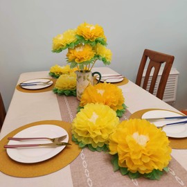 Mybbshower Gold Round Paper Placemats for Dinner New Years Eve Festive Party Birthday Table Decoration 12 inch Pack of 12