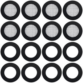 PAGOW 10pcs 1/2" Shower Head Screen Filter Gasket + 10pcs Rubber Washer, Stainless Steel Seal O Ring Hose Net 40 Mesh for 1/2" Fixed and Handheld Shower Head