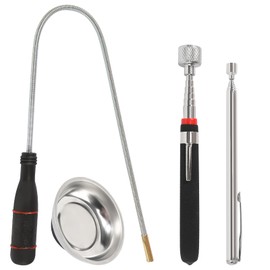 Telescoping Magnetic Pickup Tool, 4 Pieces Extendable Magnetic Pick Up Tools, Flexible Bendable Spring Magnet Stick for Picking Up Small Parts Metal Objects