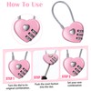 3 Pack Cute Locker Lock, Combination Locks Heart Shape Gym