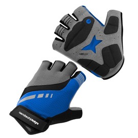 AERO|TECH|DESIGNS | Lightweight Padded Palm Fingerless Cycling Gloves | X-Large | Royal Blue