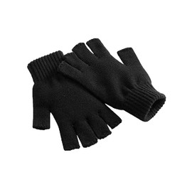 Love My Fashions® Women's Thermal Half Finger Magic Gloves Knitted Mittens Warm Fingerless Knit Anti Slip Gripper Outdoor Windproof Driving Breathable Black