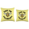 Bee Pollinator Garden Wildlife Flowers Bee Throw Pillow