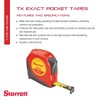 Starrett Exact Retractable Imperial Pocket Tape Measure with Nylon Coating,