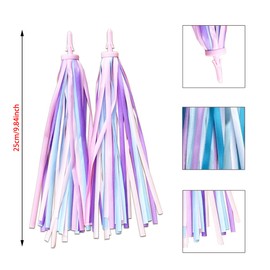 WWYSSZ 2 Pairs of Handlebar Fringe Streamer Ribbons for Children's Bicycle Streamer Bicycle Handlebar Tassels Roller, Colourful Bands for Girls Boys Scooter Handles, Purple, Pink, Blue