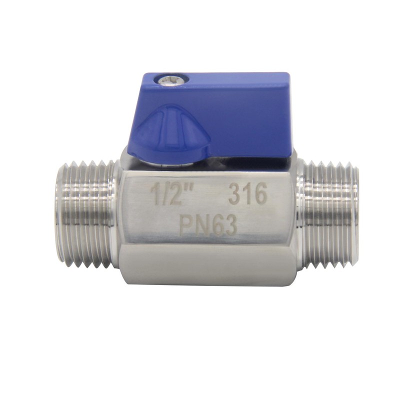 Beduan Stainless 1/4" NPT Mini Ball Valve Male x Male